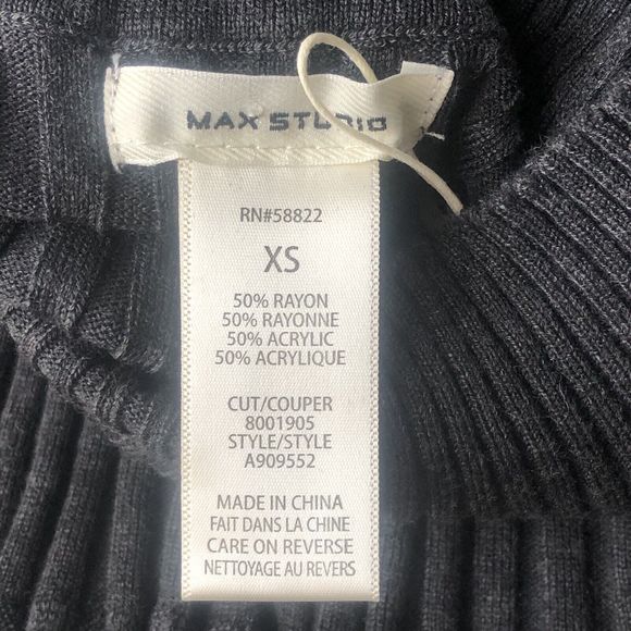 Max Studio Mock Turtle Neck Ribbed  Top Portion Sweater Dress Size XS NWT - Picture 5 of 11